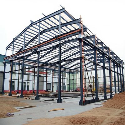 एसए 2.5 शॉट ब्लास्टिंग के साथ स्टील स्ट्रक्चर वेयरहाउस यूरोपीय एस235 एस355 मेटल स्टोरेज वेयरहाउस