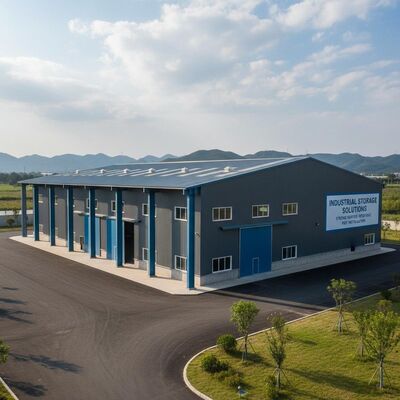 अनुकूलित ≥5000m2 पर्यावरण के अनुकूल पूर्वनिर्मित इस्पात संरचना भंडारण 0.45 KN/m2 तक पवन भार प्रतिरोध के साथ