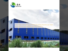 नई शैली इस्पात संरचना धातु भवन गोदाम इस्पात निर्माण कार्यशाला पूर्वनिर्मित बड़ी इमारत