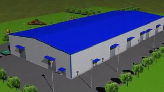 टिकाऊ बड़े स्पैन स्टील स्ट्रक्चर वेयरहाउस समाधान